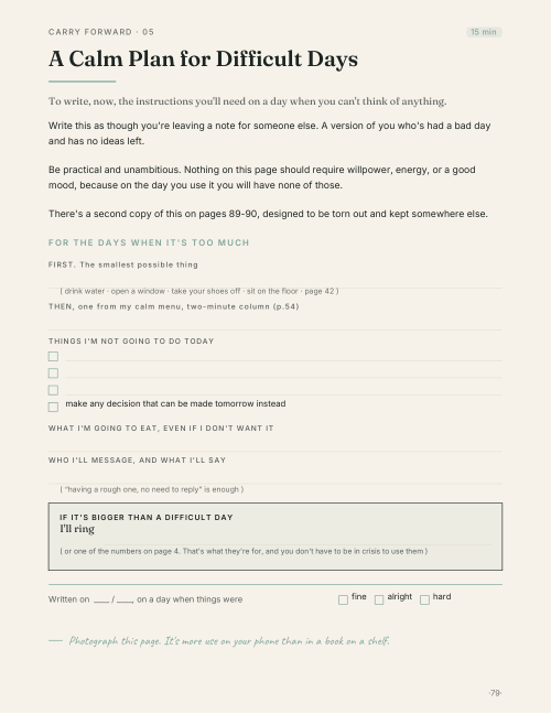 Page 79, A Calm Plan for Difficult Days